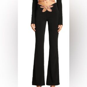 NWT I.Am.Gia Pants Renalee Medium Black Retro Y2K Cut Out Flare Club Hip 2000s